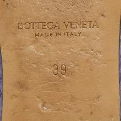 Pre Owned Bottega Veneta Lilac Woven Straw Lido Flat Slide Sandals Size 39