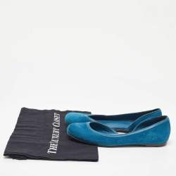 Bottega Veneta Blue Suede and Leather Ballet Flats Size 36.5