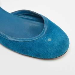 Bottega Veneta Blue Suede and Leather Ballet Flats Size 36.5