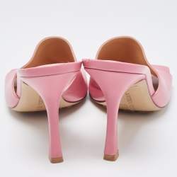 Pre Owned Bottega Veneta Pink Leather Stretch Slide Sandals Size 37