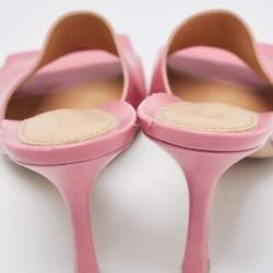 Pre Owned Bottega Veneta Pink Leather Stretch Slide Sandals Size 37
