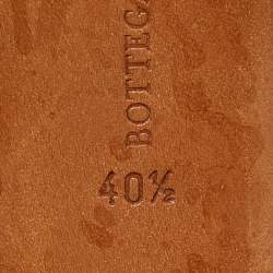 Pre Owned Bottega Veneta White Perforated Intrecciato Leather Slide Sandals Size 40.5