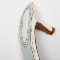 Pre Owned Bottega Veneta White Perforated Intrecciato Leather Slide Sandals Size 40.5