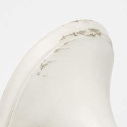 Pre Owned Bottega Veneta White Perforated Intrecciato Leather Slide Sandals Size 40.5