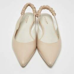 مملوكة مسبقًا Bottega Veneta Beige Leather Slingback Flats Size 41