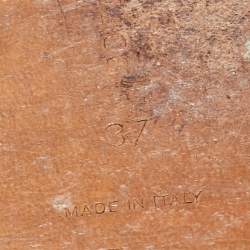 Pre Owned Bottega Veneta Yellow Intrecciato Leather Flat Slides Size 37