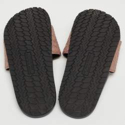 Pre Owned Bottega Veneta Brown Intrecciato Leather Flat Slides Size 38 