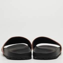 Pre Owned Bottega Veneta Brown Intrecciato Leather Flat Slides Size 38 