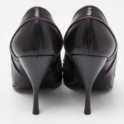 مملوكة مسبقًا Bottega Veneta Black/Purple Leather Pumps Size 37.5