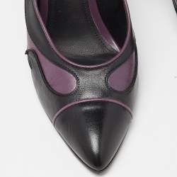 م ملوكة مسبقًا Bottega Veneta Black/Purple Leather Pumps Size 37.5