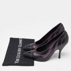مملوكة مسبقًا Bottega Veneta Black/Purple Leather Pumps Size 37.5