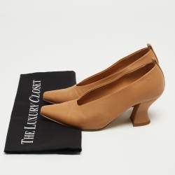 Bottega Veneta Brown Leather Pointed Toe Pumps Size 36   