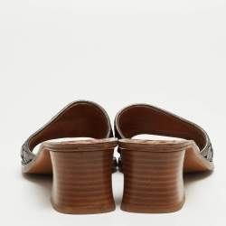 Bottega Veneta Metallic Woven Leather Intrecciato Slide Sandals Size 40.5
