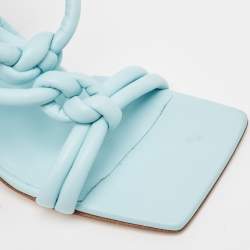 مملوكة مسبقًا Bottega Veneta Blue Leather Ankle Strap Sandals Size 37
