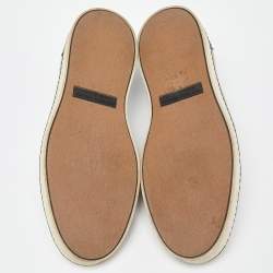 Pre Owned Bottega Veneta Beige/Black Jute and Leather Slip On Sneakers Size 39
