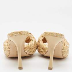 Pre Owned صندل بوتيغا فينيتا ليدو رافيا مجدول كريمي مقاس 40.5