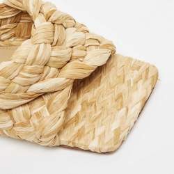 Pre Owned صندل بوتيغا فينيتا ليدو رافيا مجدول كريمي مقاس 40.5