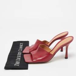 Bottega Veneta Red Leather Stretch Mules Size 39.5