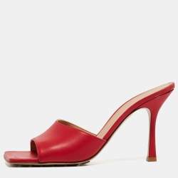 Bottega Veneta Red Leather Strech Mules Size 39.5