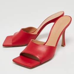 Bottega Veneta Red Leather Strech Mules Size 39.5
