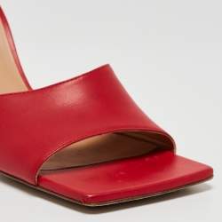 Bottega Veneta Red Leather Strech Mules Size 39.5