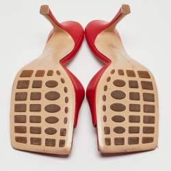 Bottega Veneta Red Leather Strech Mules Size 39.5