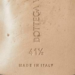 Pre Owned Bottega Veneta White Intrecciato Leather Lido Flat Slides Size 41.5