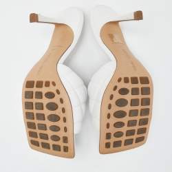 Bottega Veneta White Quilted Leather Lido Slide Sandals Size 38