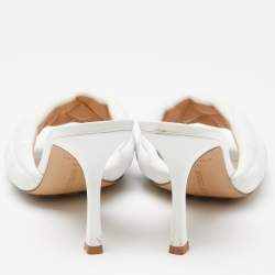 Bottega Veneta White Quilted Leather Lido Slide Sandals Size 38