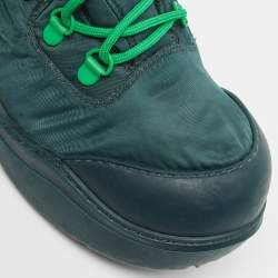 Bottega Veneta Green Nylon Puddle Bomber Lace-Up Boots Size 37