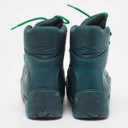 Bottega Veneta Green Nylon Puddle Bomber Lace-Up Boots Size 37