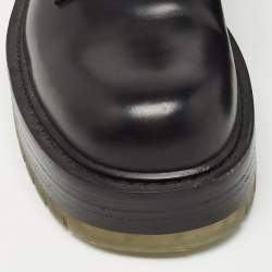 Bottega Veneta Black Leather Lace Up Platform Derby Size 37