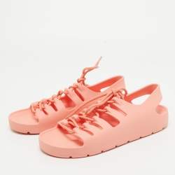 Pre Owned Bottega Veneta Pink Rubber Slingback Flats Size 39