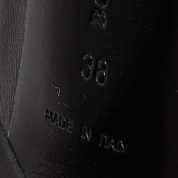 Pre Owned Bottega Veneta Black Leather Button Detail Slingback Sandals Size 38