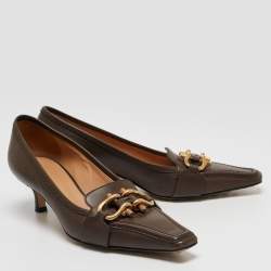 Pre Owned Bottega Veneta Brown Leather Madame Pumps Size 38