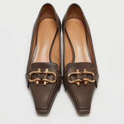 Pre Owned Bottega Veneta Brown Leather Madame Pumps Size 38