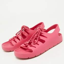 Bottega Veneta Pink Rubber Jelly Sandals Size 37