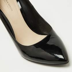 Pre Owned Bottega Veneta Black Patent Leather Pointed Toe Pumps Size 39