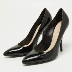 Bottega Veneta Black Patent Leather Pointed Toe Pumps Size 39