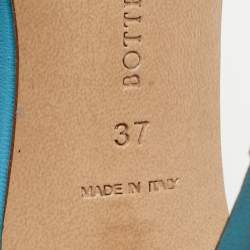 Bottega Veneta Blue Leather Stretch Open Toe Slide Sandals Size 37