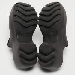 Pre Owned Bottega Veneta Black Rubber Flash Mules Size 41