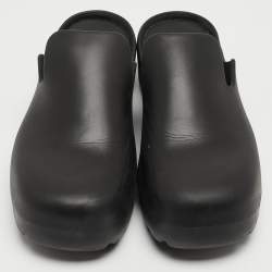 Pre Owned Bottega Veneta Black Rubber Flash Mules Size 41