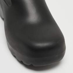 Pre Owned Bottega Veneta Black Rubber Flash Mules Size 41