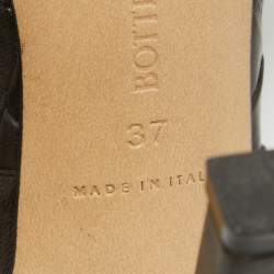 مملوكة مسبقًا Bottega Dark Brown Quilted Leather Lido Slide Sandals Size 37