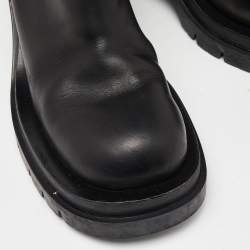 Pre Owned Bottega Veneta Black Leather Platform Chelsea Boots Size 
