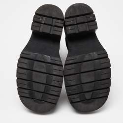 Pre Owned Bottega Veneta Black Leather Platform Chelsea Boots Size 