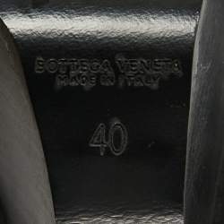 مملوكة مسبقًا Bottega Veneta Black Leather Wedge Platform Ankle Strap Sandals Size 40