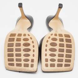 Pre Owned Bottega Veneta Black Leather Stretch Slide Sandals Size 41