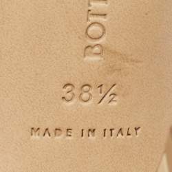 Pre Owned Bottega Veneta Beige Leather Stretch Thong Ankle Strap Sandals Size 38.5