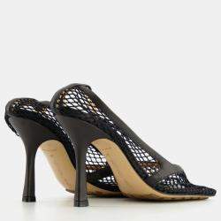 Bottega Veneta Black Chain-trimmed Mesh Heels Size 37